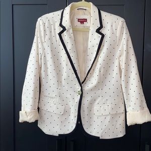 Black and cream polka dot blazer